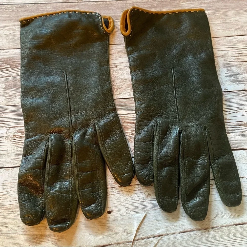 Coach VINTAGE LEATHER SILK LINED DRIVING GLOVES SIZE 6 1/2